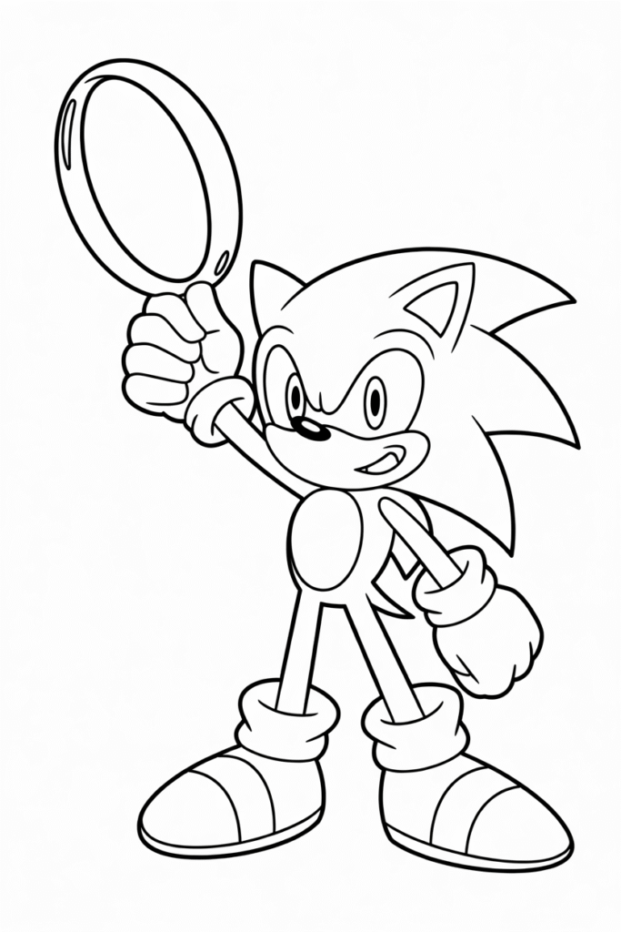 Sonic che Solleva un Anello Dorato